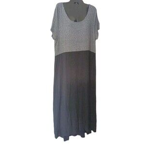 J Jill  Wearever Maxi Dress Size Large Black Gray Colorblock  Career Minimalist